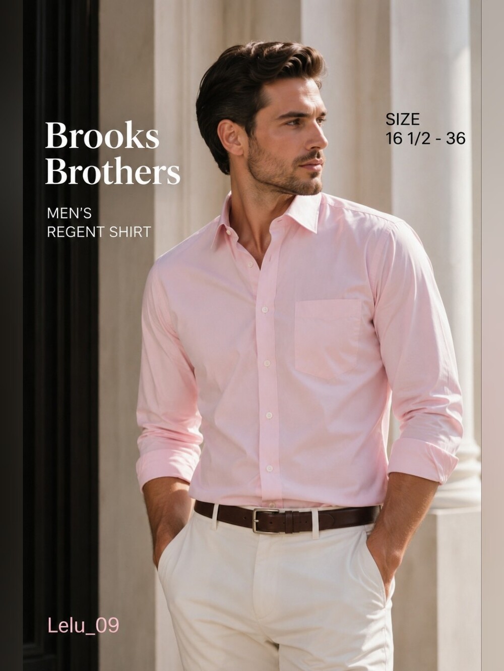 Brooks Brothers Regent Men’s Pink Supima Cotton Non-Iron Shirt 16.5 36